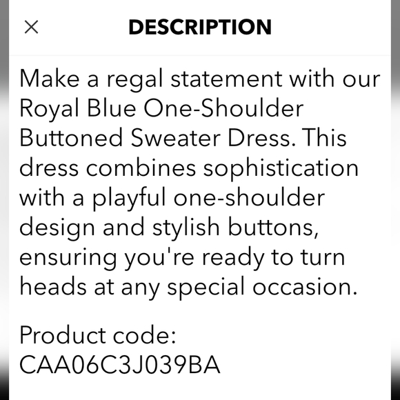 NWT Cupshe off shoulder xs sweater dress - Picture 5 of 6